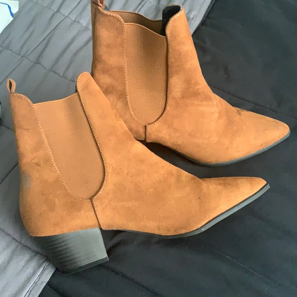 Tan Faux Suede Booties